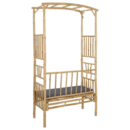 vidaXL Garden Arch with Bench Dark Grey 115 x 50 x 205 cm Bamboo 5
