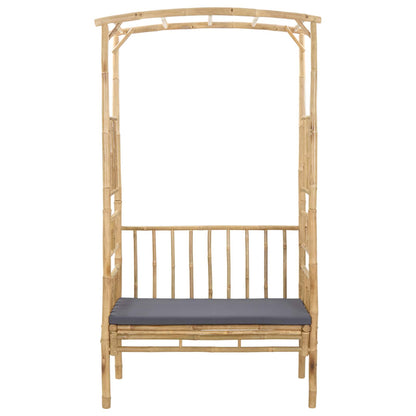 vidaXL Garden Arch with Bench Dark Grey 115 x 50 x 205 cm Bamboo 3