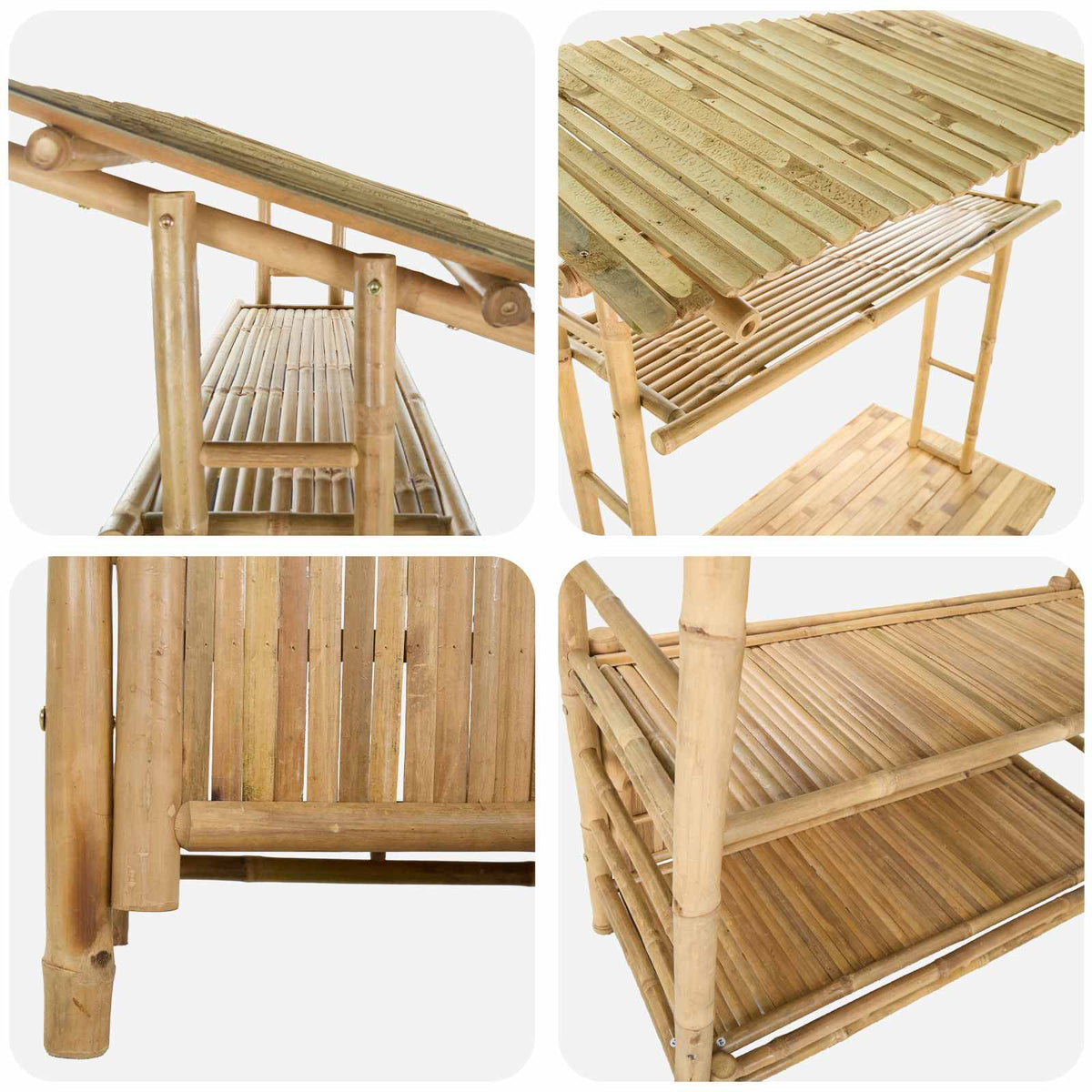 vidaXL Outdoor Bar Table Natural 110 x 50 x 210 cm Bamboo 6