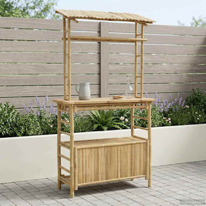 vidaXL Outdoor Bar Table Natural 110 x 50 x 210 cm Bamboo 1