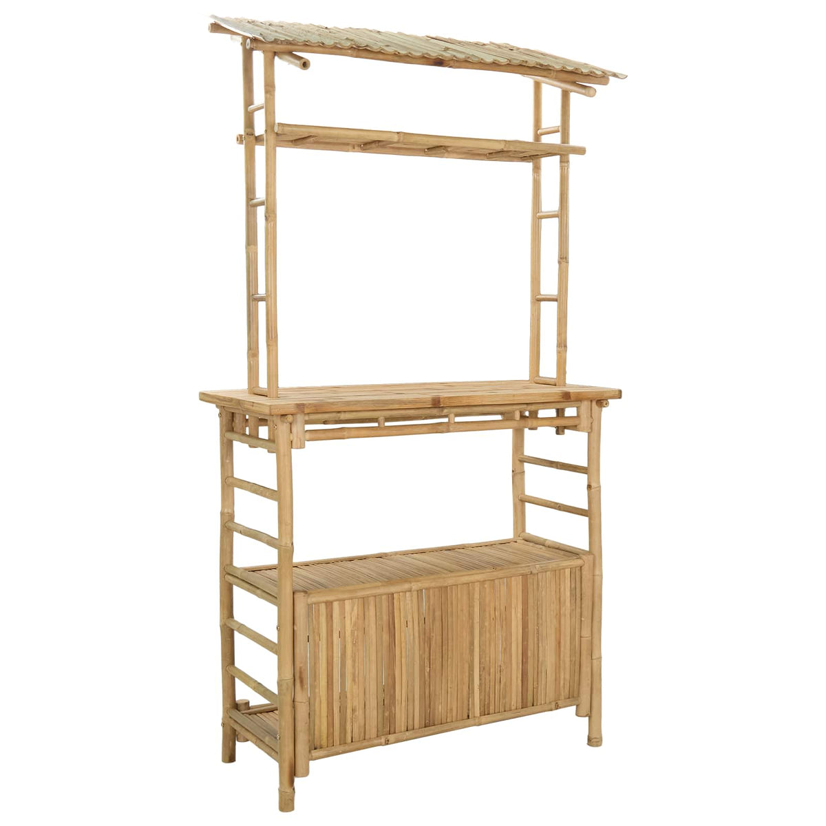 vidaXL Outdoor Bar Table Natural 110 x 50 x 210 cm Bamboo 2