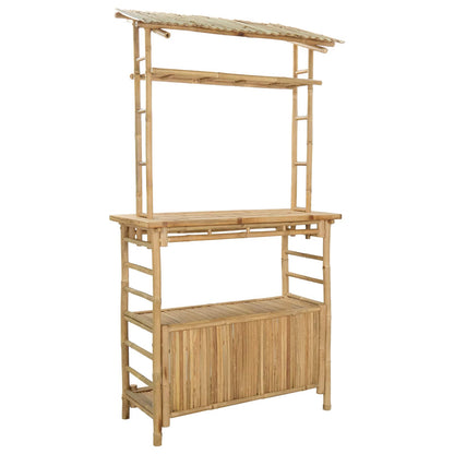 vidaXL Outdoor Bar Table Natural 110 x 50 x 210 cm Bamboo 2
