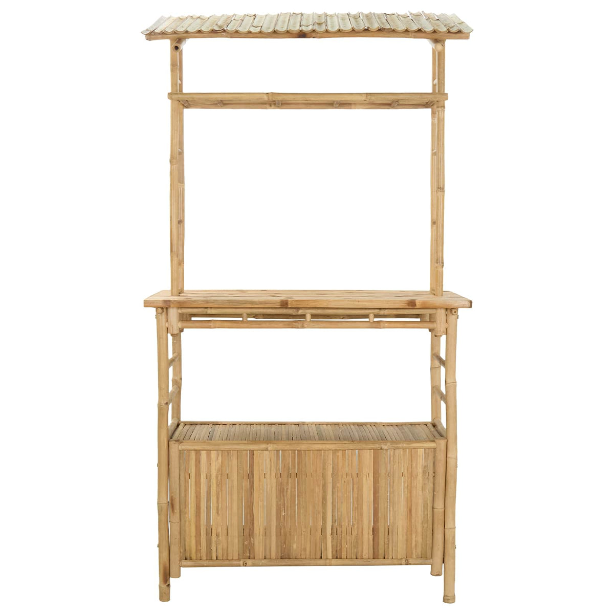 vidaXL Outdoor Bar Table Natural 110 x 50 x 210 cm Bamboo 3