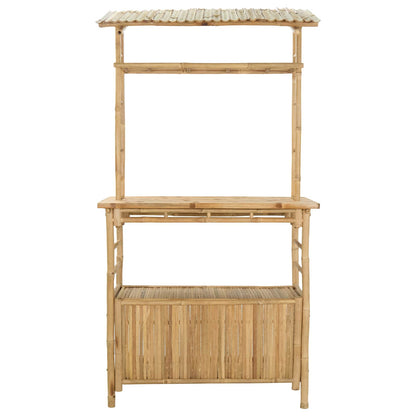 vidaXL Outdoor Bar Table Natural 110 x 50 x 210 cm Bamboo 3