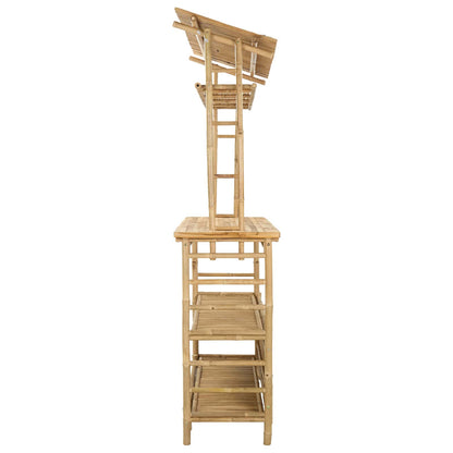 vidaXL Outdoor Bar Table Natural 110 x 50 x 210 cm Bamboo 4