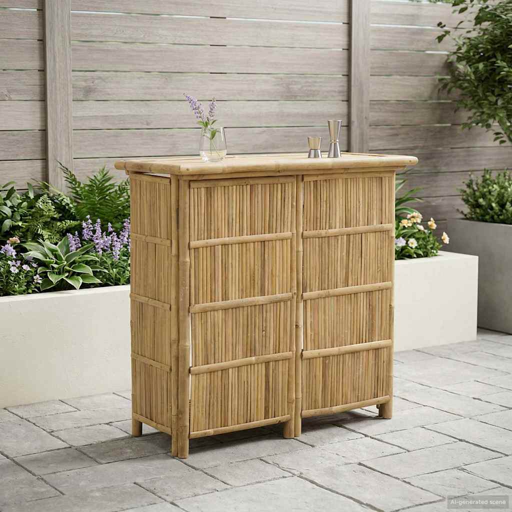 vidaXL Outdoor Bar Table Natural 115 x 55 x 105 cm Bamboo 1