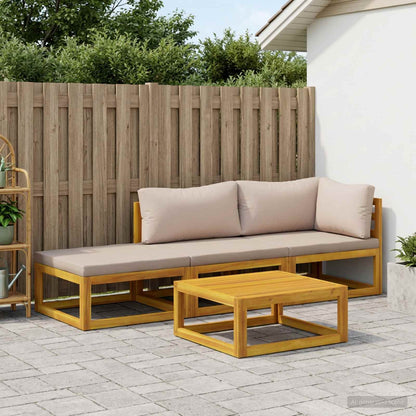 vidaXL Sofa Set 4 pcs Natural Solid Acacia Wood 1
