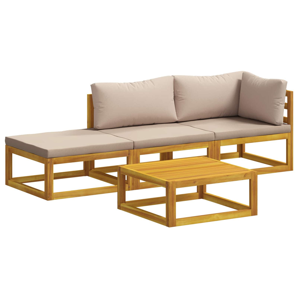 vidaXL Sofa Set 4 pcs Natural Solid Acacia Wood 2
