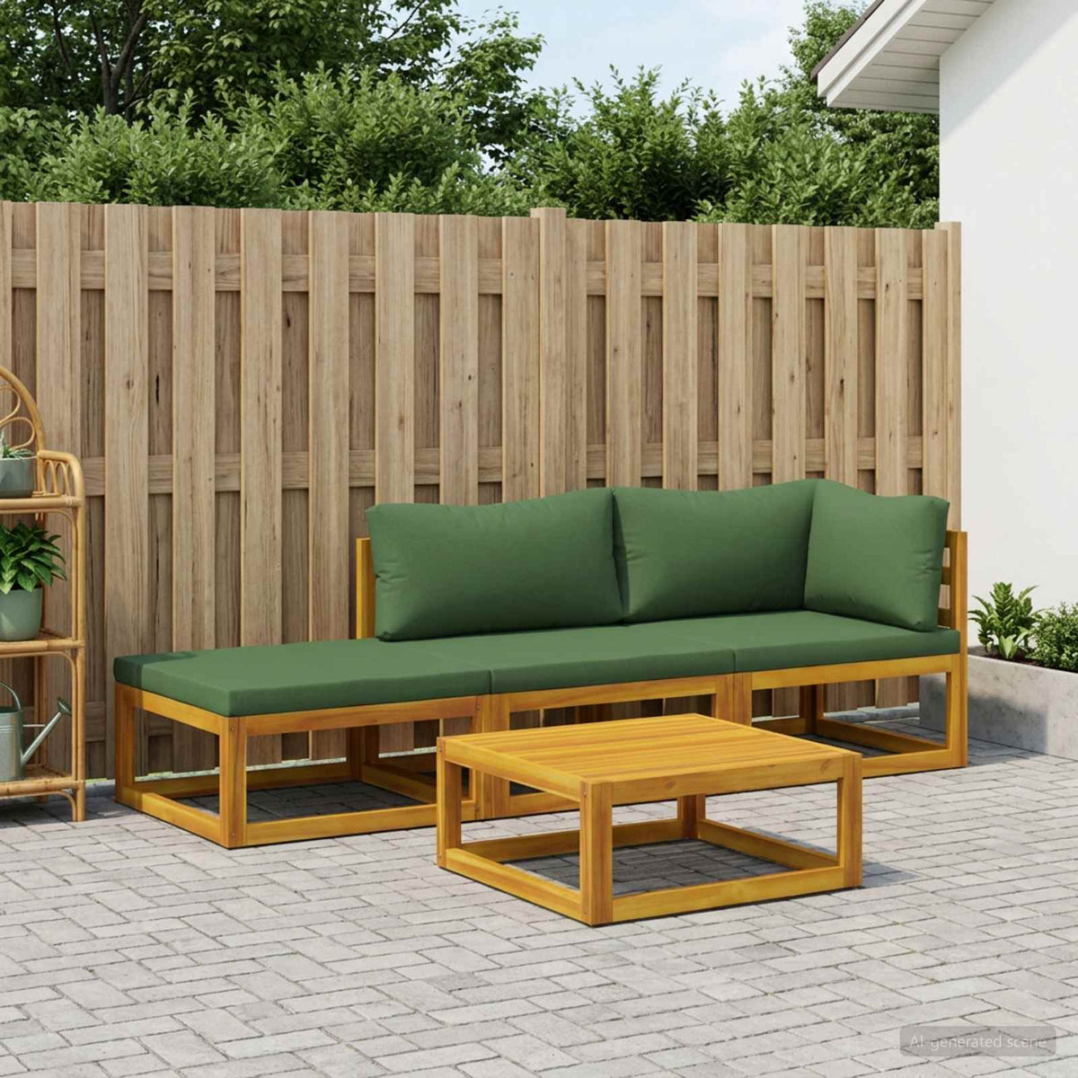 vidaXL Sofa Set 4 pcs Natural Solid Acacia Wood 1