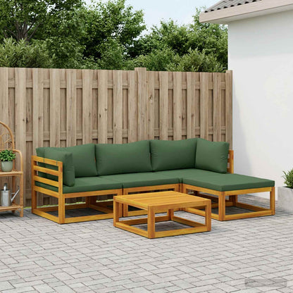 vidaXL Sofa Set 7 pcs Natural Solid Acacia Wood Green