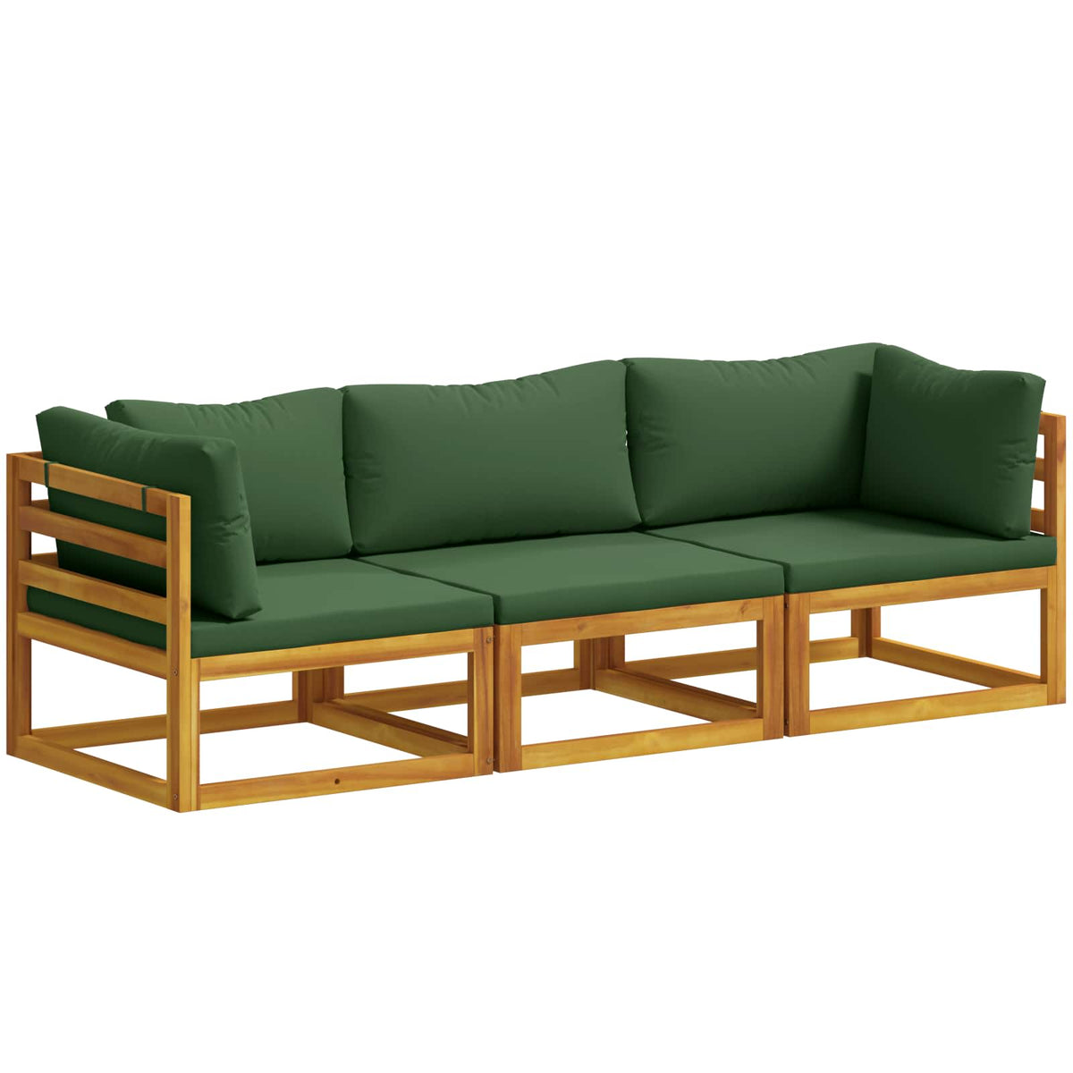 vidaXL Sofa Set 3 pcs Natural Solid Acacia Wood 2