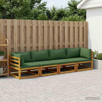 vidaXL Sofa Set 7 pcs Natural Solid Acacia Wood Green