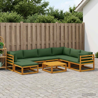 vidaXL Sofa Set 7 pcs Natural Solid Acacia Wood Green