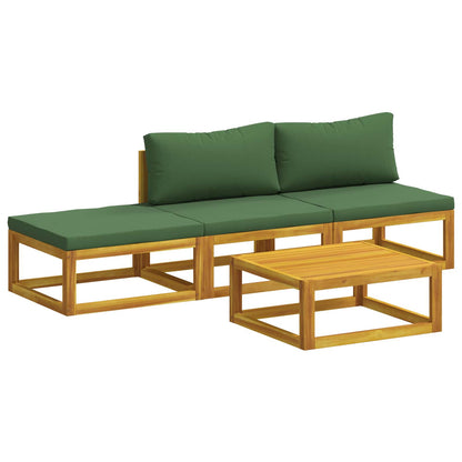 vidaXL Sofa Set 4 pcs Natural Solid Acacia Wood 2