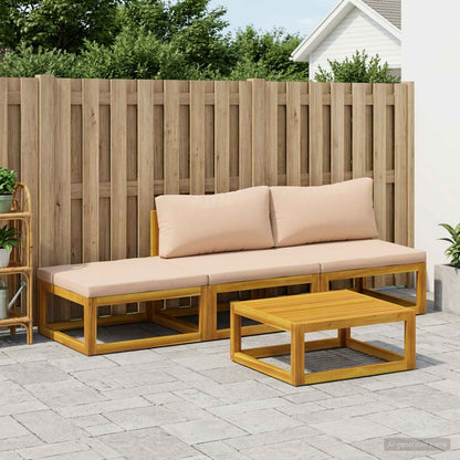 vidaXL Sofa Set 4 pcs Natural Solid Acacia Wood 1