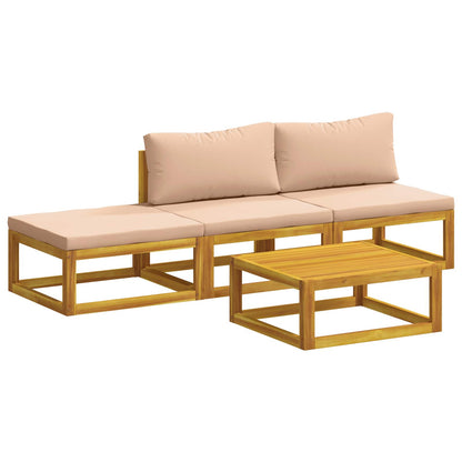 vidaXL Sofa Set 4 pcs Natural Solid Acacia Wood 2