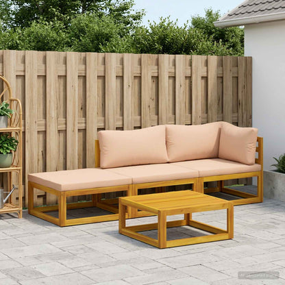 vidaXL Sofa Set 4 pcs Natural Solid Acacia Wood 1