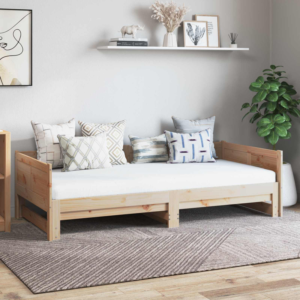 vidaXL Pull-out Day Bed without Mattress 2x(90x190)