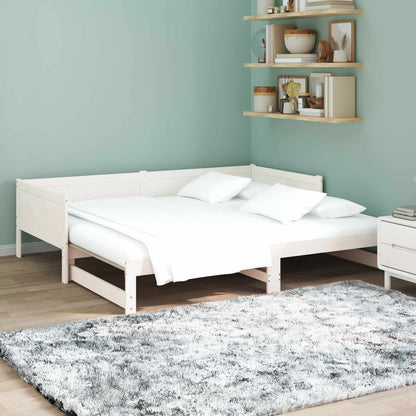 vidaXL Pull-out Day Bed White 180 x 200 cm Solid Pine Wood 5