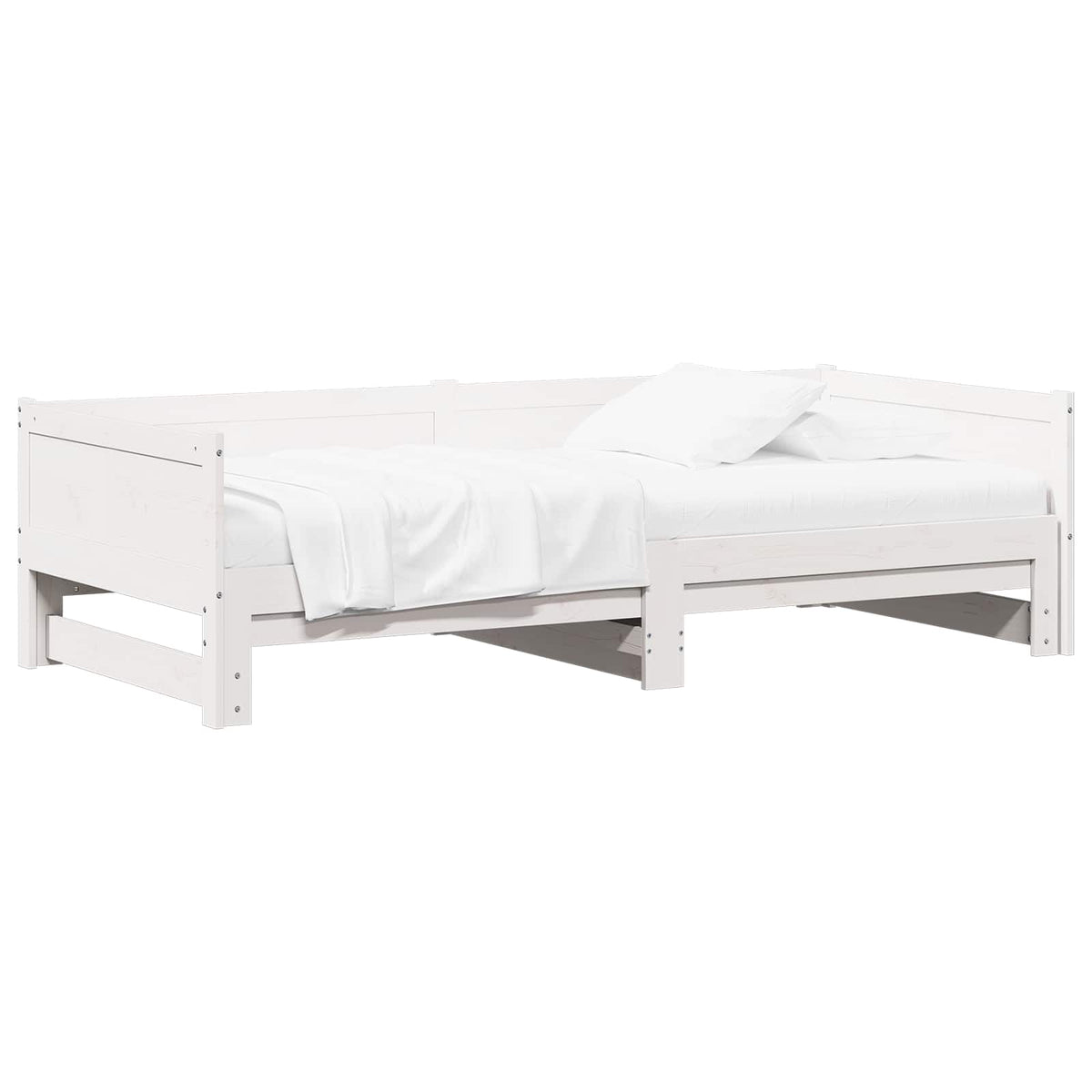Pull-out Day Bed without Mattress 2x(90x190) White 200 cm