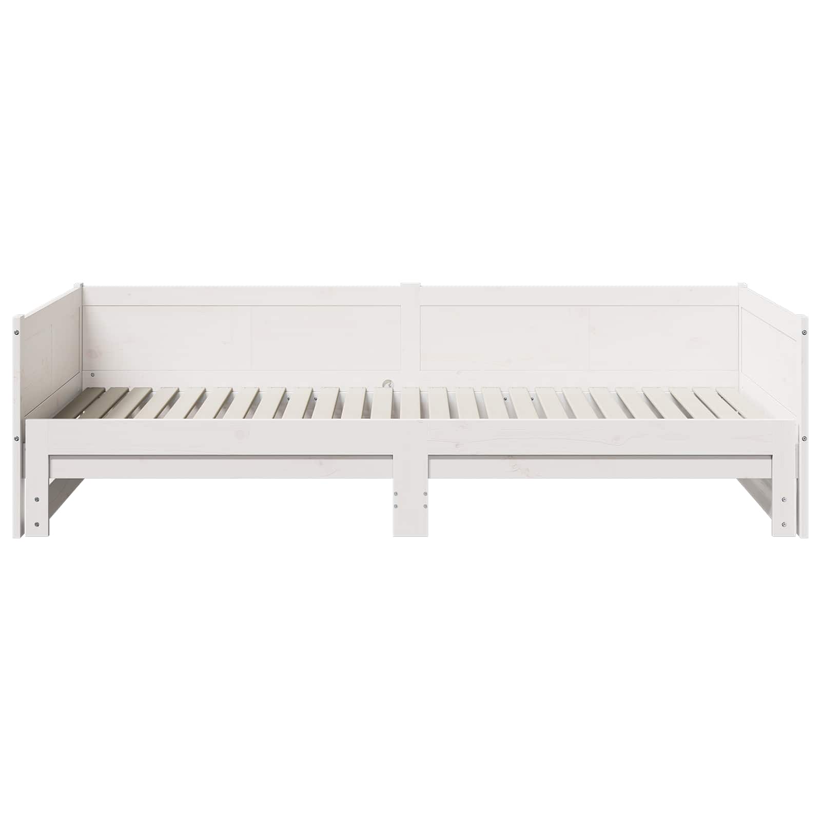 vidaXL Pull-out Day Bed White 180 x 200 cm Solid Pine Wood 6