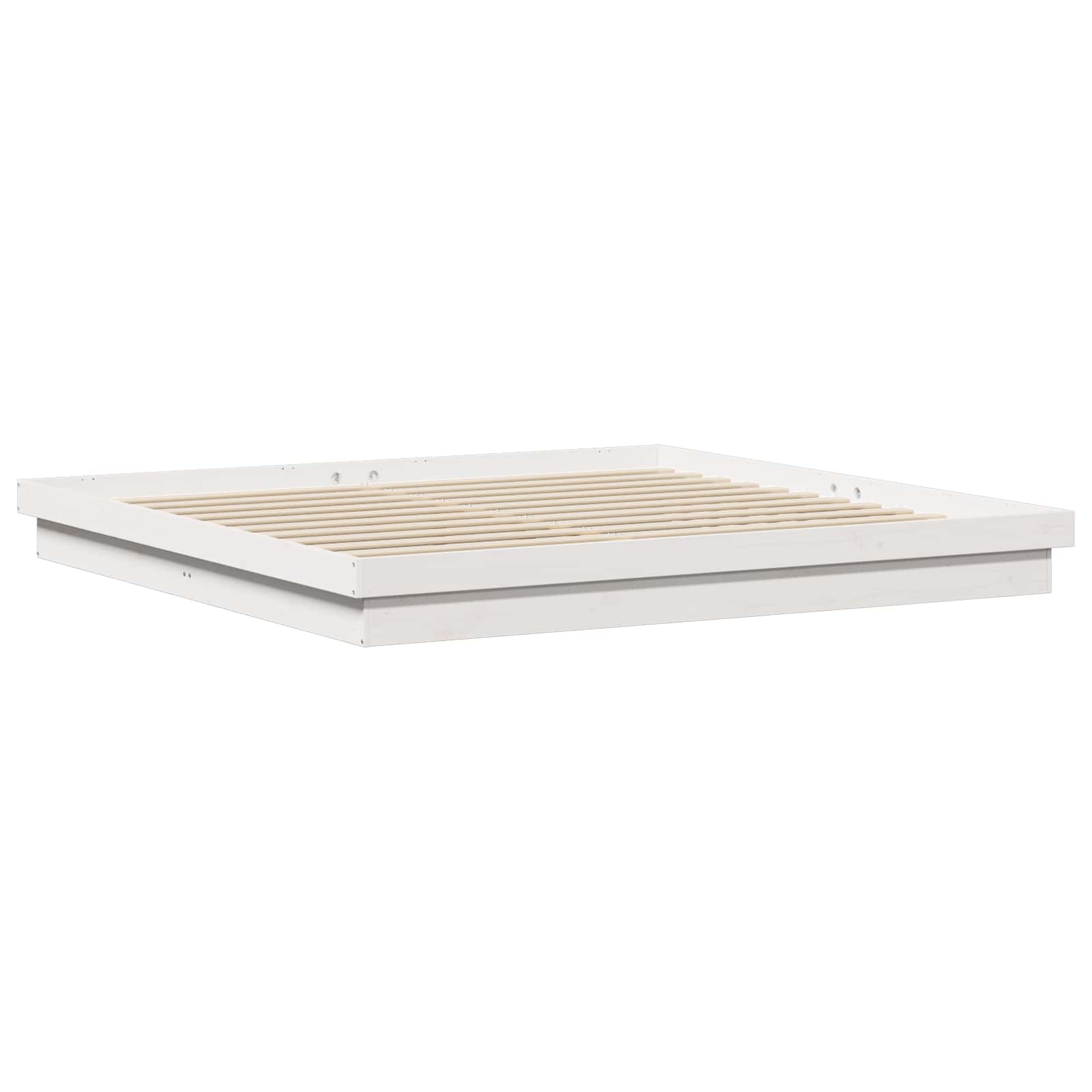 vidaXL Bed Frame White 200 x 200 cm Solid Pine Wood 3