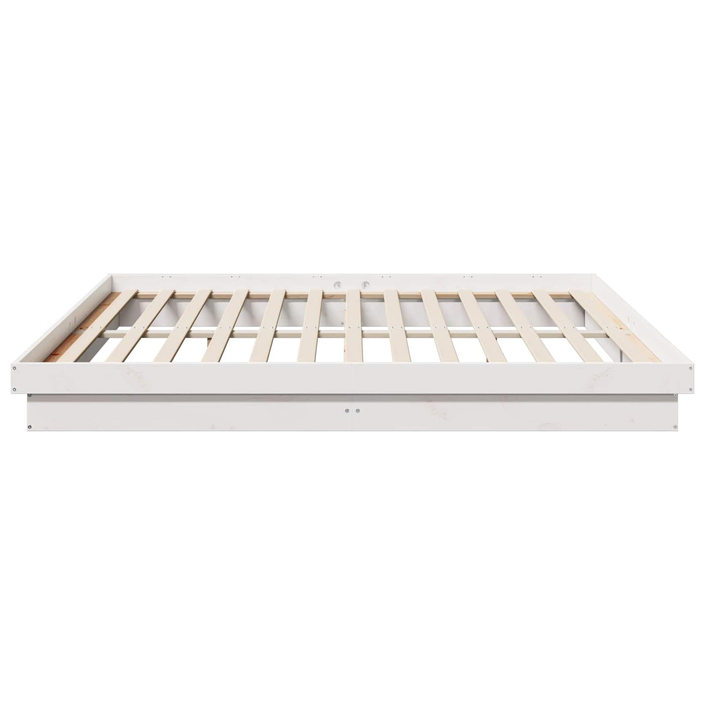 vidaXL Bed Frame White 200 x 200 cm Solid Pine Wood 5