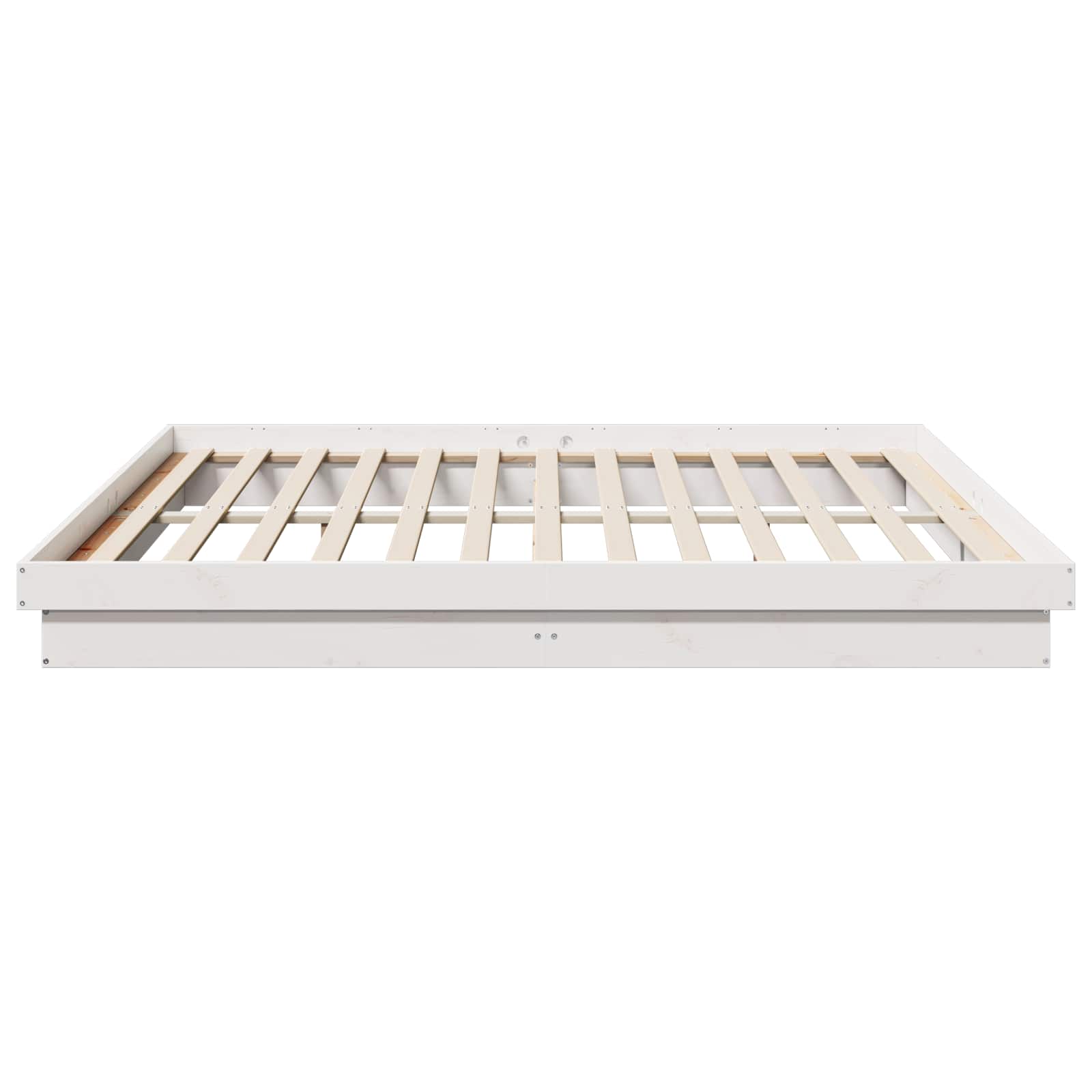 vidaXL Bed Frame White 200 x 200 cm Solid Pine Wood 5