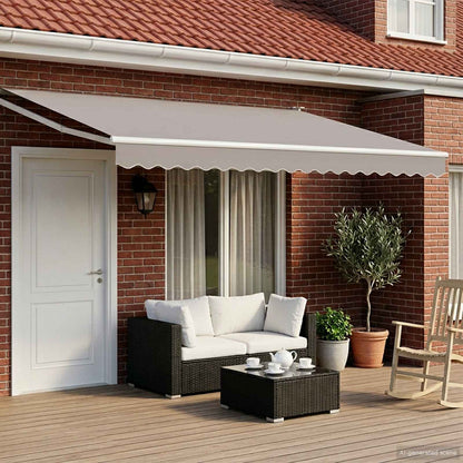 vidaXL Electric Retractable Awning Frame White 4 x 3 m Aluminium 1