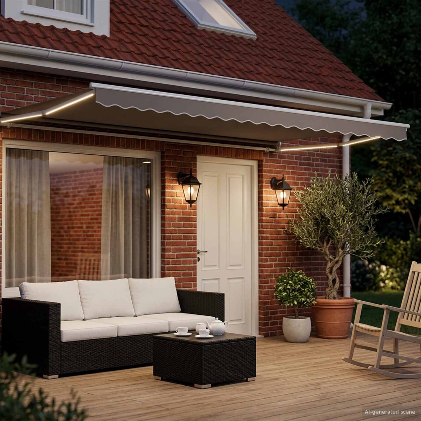 vidaXL Electric Retractable Awning Frame White 4 x 3 m Aluminium 3