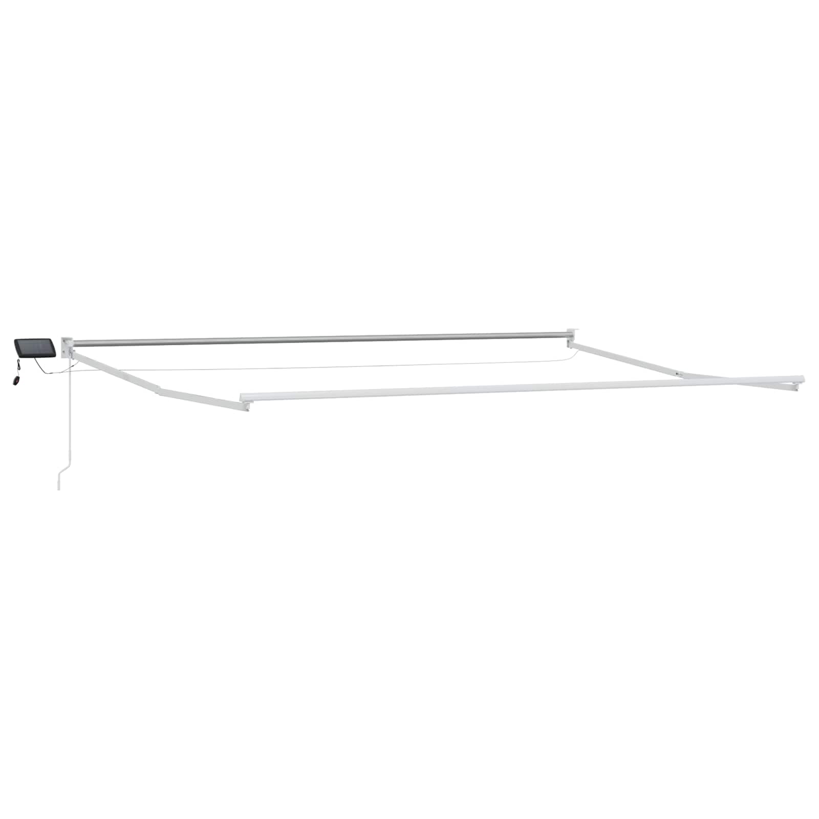 vidaXL Electric Retractable Awning Frame White 4 x 3 m Aluminium 2