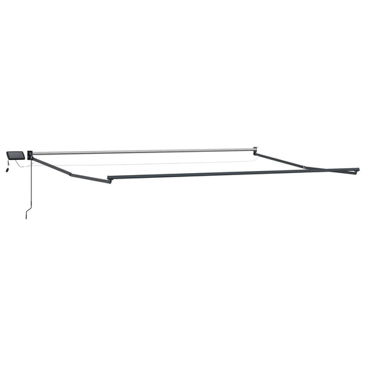 Manual Awning Frame with Solar LED Anthracite 4 m