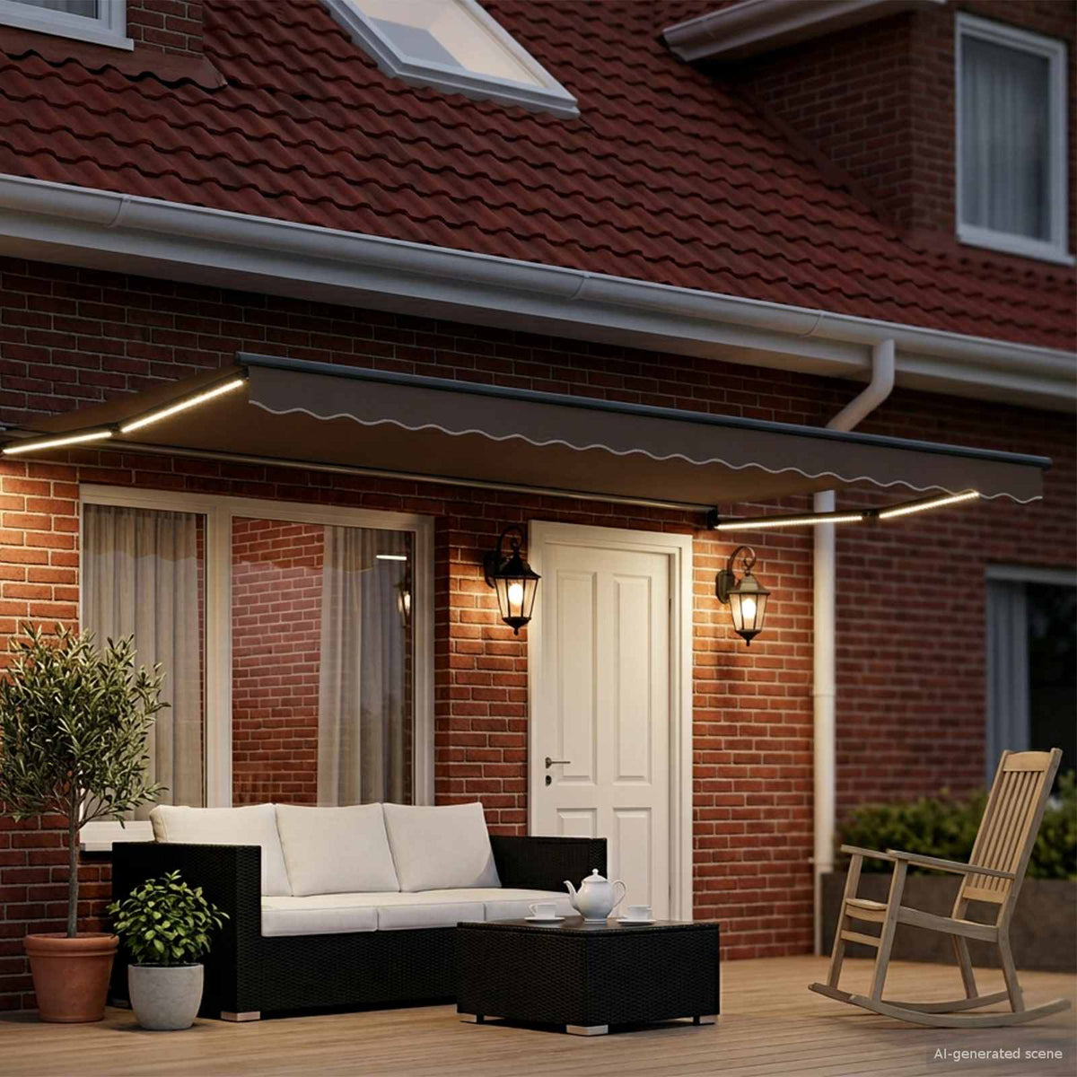 vidaXL Electric Retractable Awning Frame Anthracite 4.5 x 3 m 3