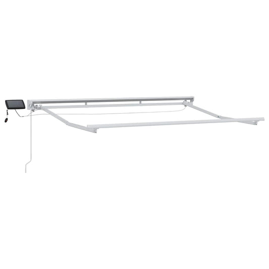 vidaXL Manual Awning Frame with LEDs White 3 x 2.5 m Aluminium 2