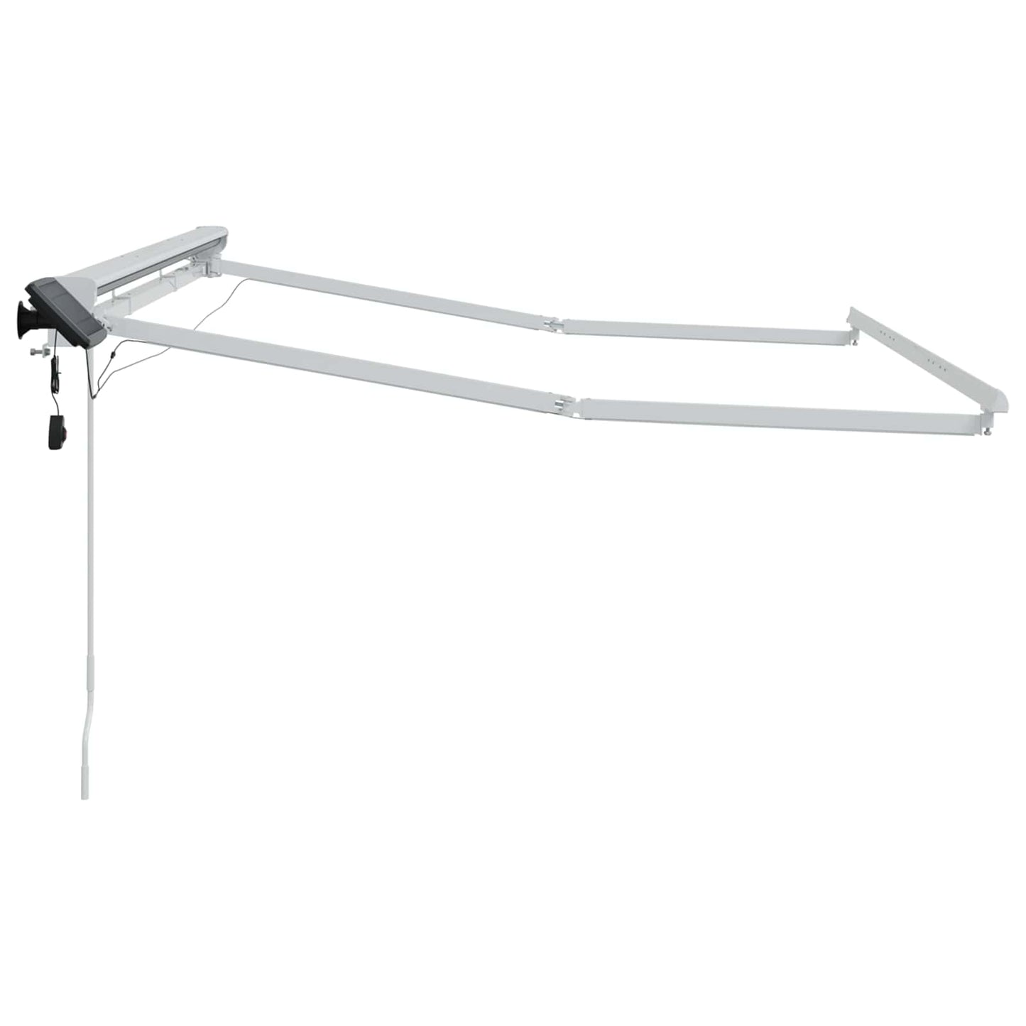 vidaXL Manual Awning Frame with LEDs White 3 x 2.5 m Aluminium 6