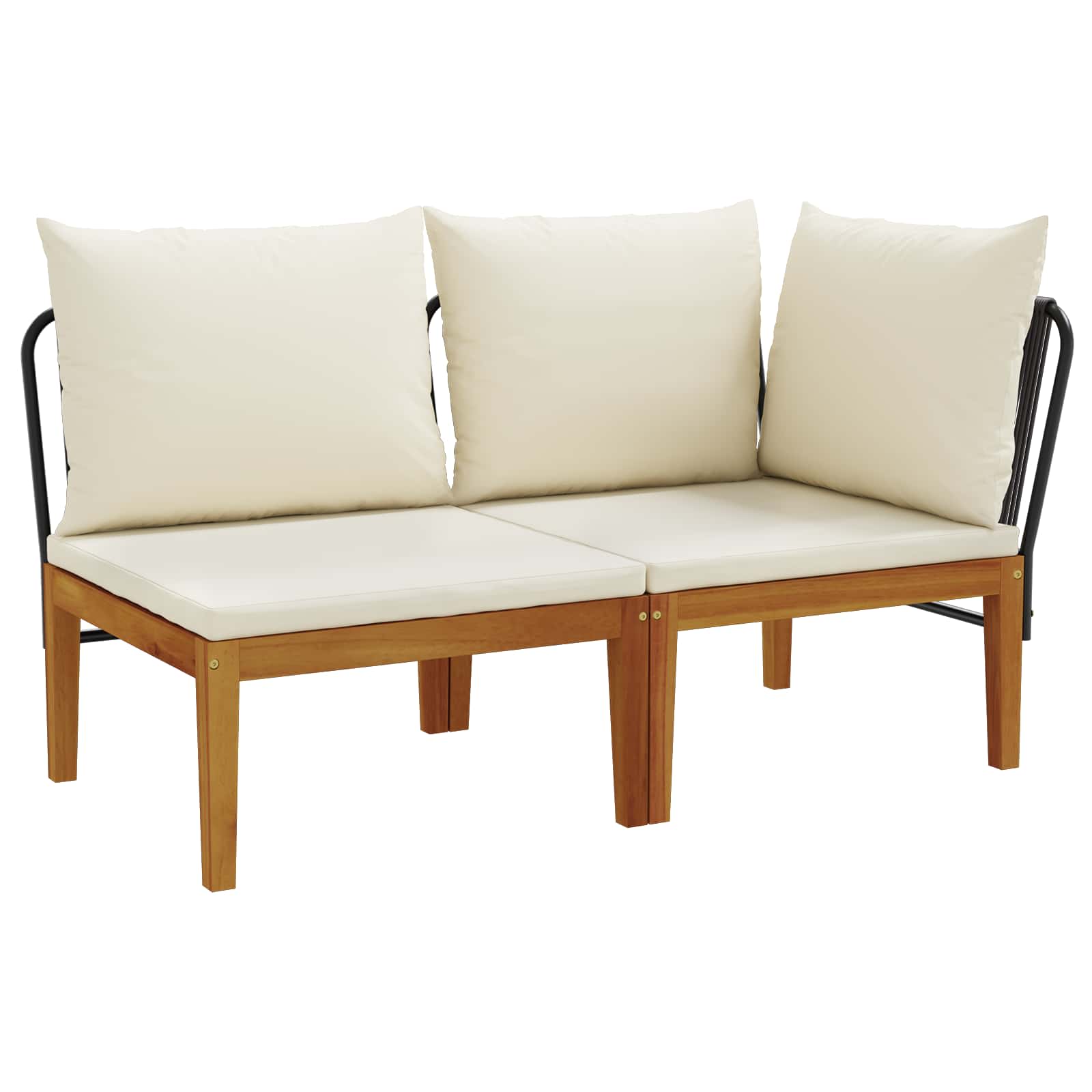 vidaXL 2 pcs Garden Lounge Set with Cushions Solid Acacia Wood & Rope 2