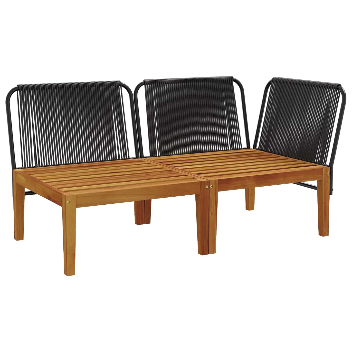 vidaXL 2 pcs Garden Lounge Set with Cushions Solid Acacia Wood & Rope 3