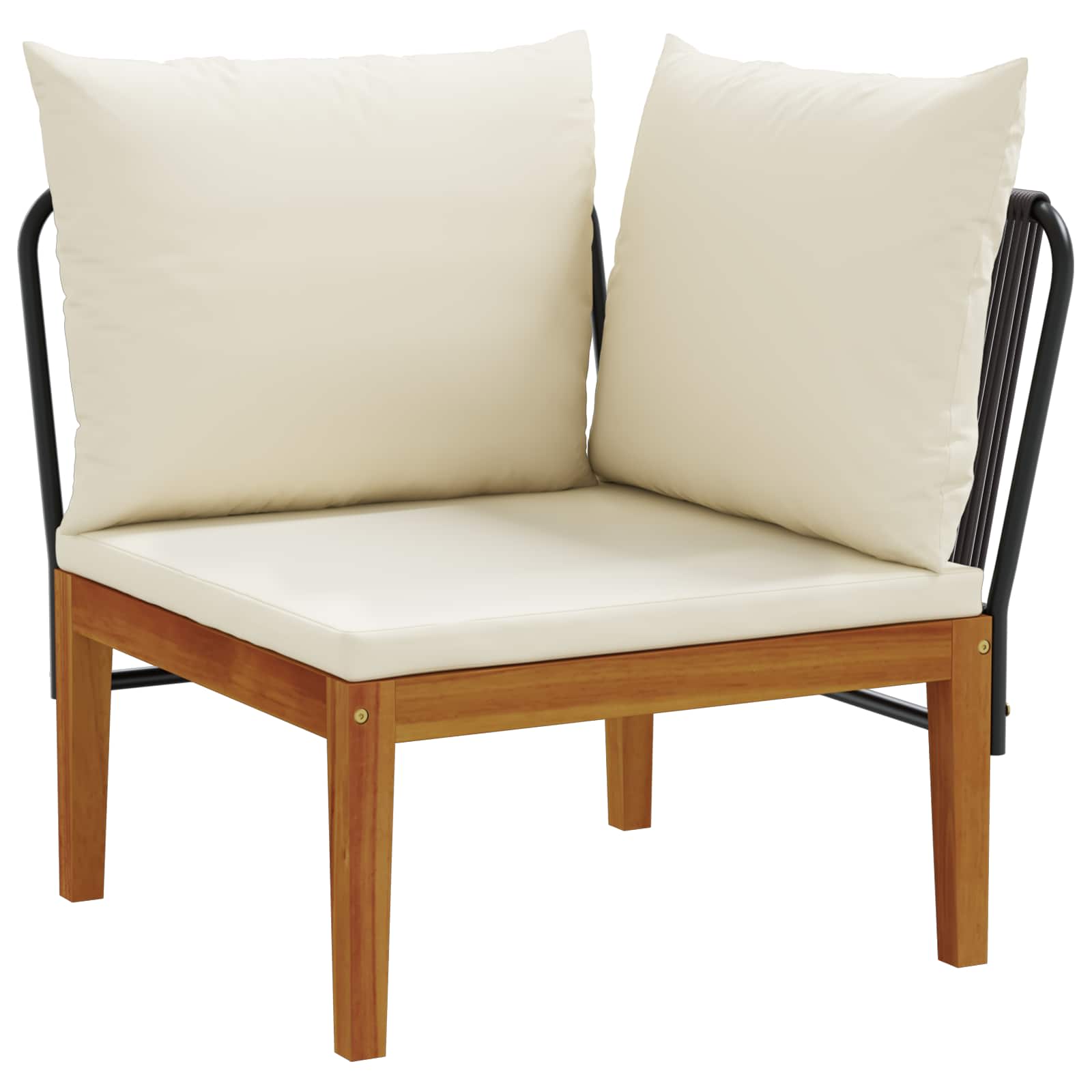 vidaXL 2 pcs Garden Lounge Set with Cushions Solid Acacia Wood & Rope 4