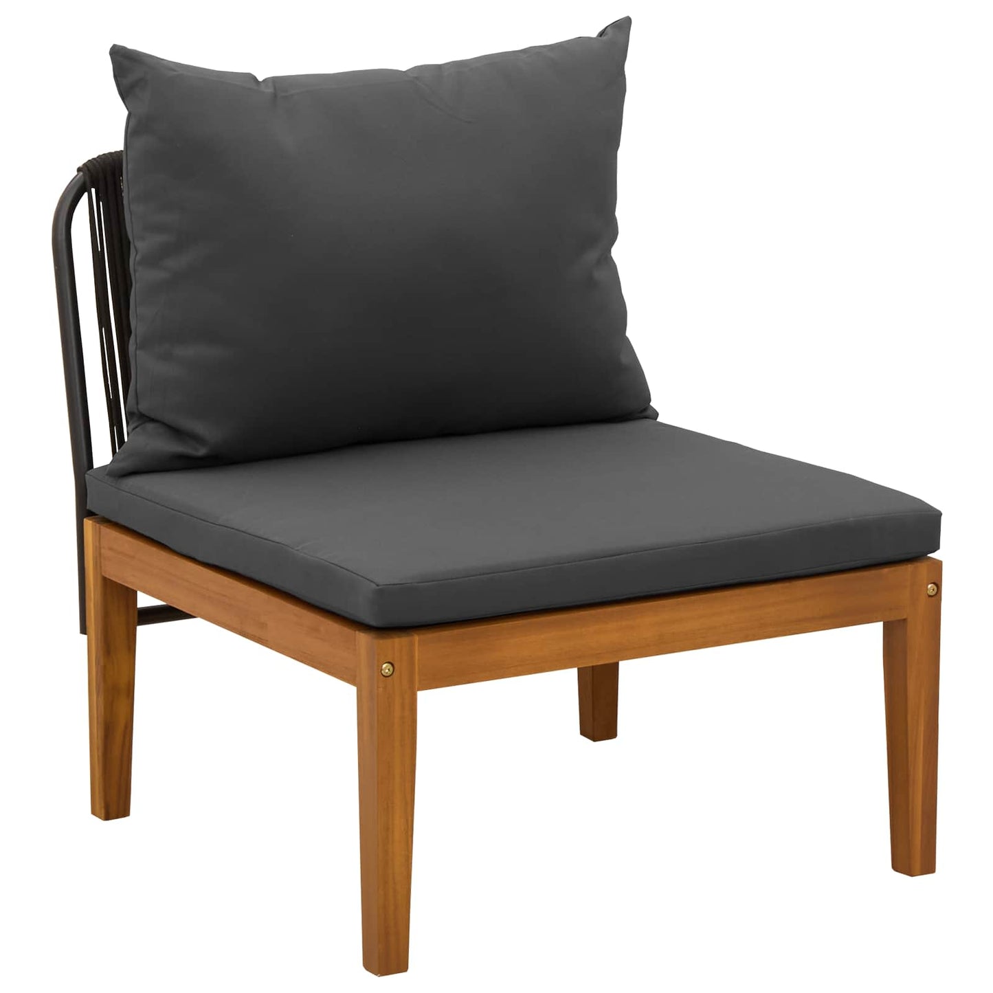 vidaXL 2 pcs Garden Lounge Set with Cushions Solid Acacia Wood & Rope 5