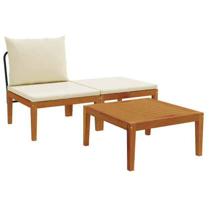 vidaXL 3 pcs Garden Lounge Set with Cushions Solid Acacia Wood & Rope 2