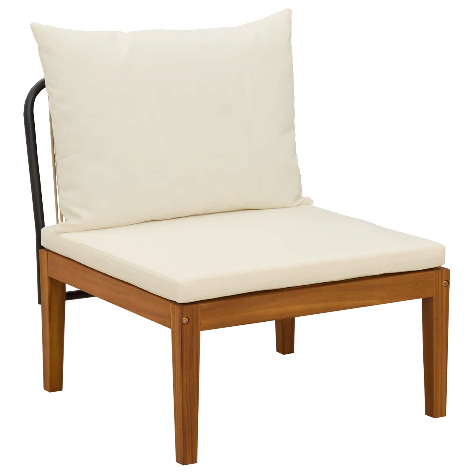 vidaXL 3 pcs Garden Lounge Set with Cushions Solid Acacia Wood & Rope 5