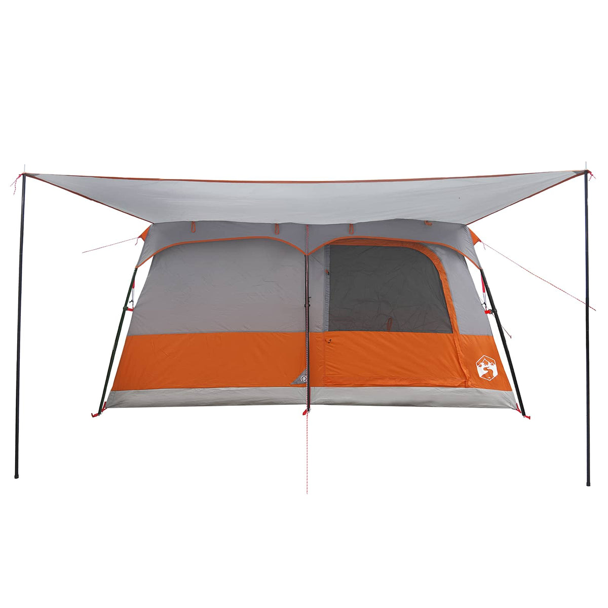 vidaXL Family Tent 16-Person Grey and Orange Polyester and Steel 5