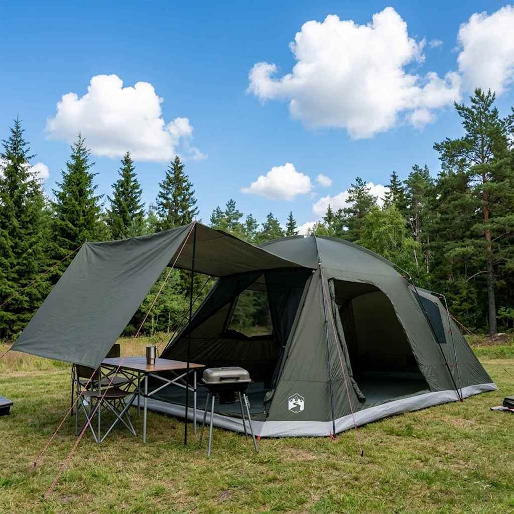 Cabin Tent Polyester and Steel Army green 12-person