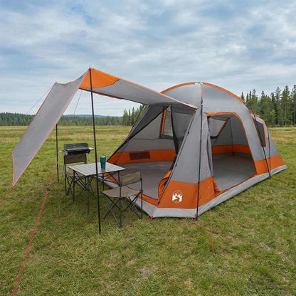 Cabin Tent Polyester and Steel Grey and orange 8-person