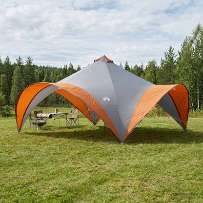 Party Tent 600 x 600 x 400 cm Polyester and Steel Width 600 cm Grey and orange