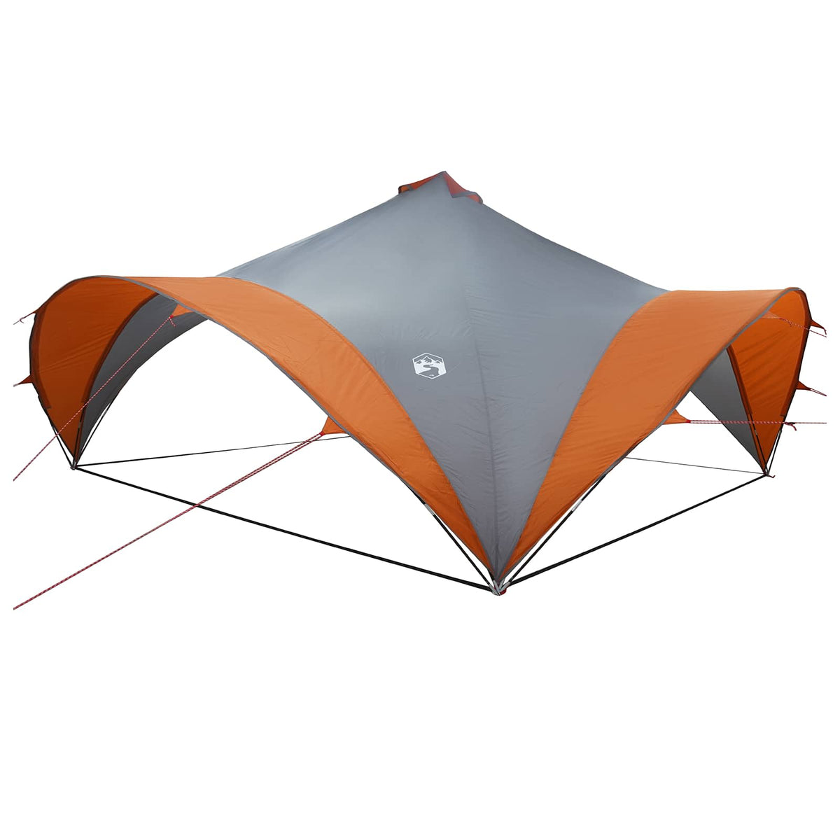 Party Tent 600 x 600 x 400 cm Polyester and Steel Width 600 cm Grey and orange