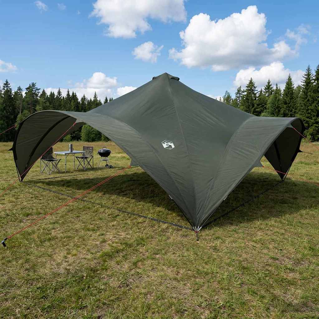 Party Tent 600 x 600 x 400 cm Polyester and Steel Width 600 cm Army green