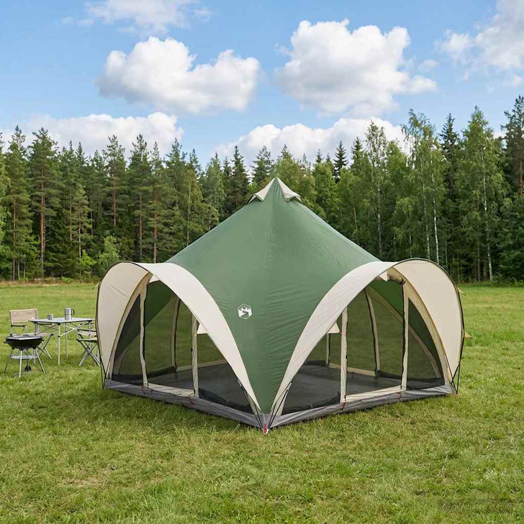 vidaXL Tipi Tent 6.0-Person Green Polyester and Steel 1