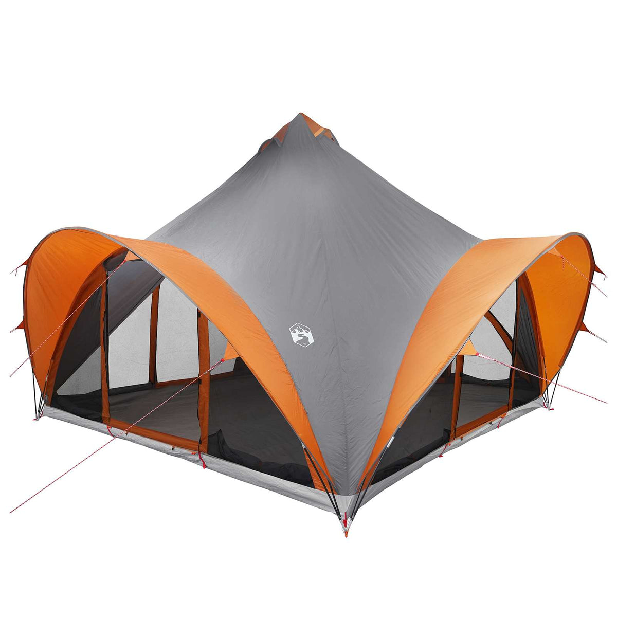 vidaXL Tipi Tent 6.0-Person Grey and Orange Polyester and Steel 2