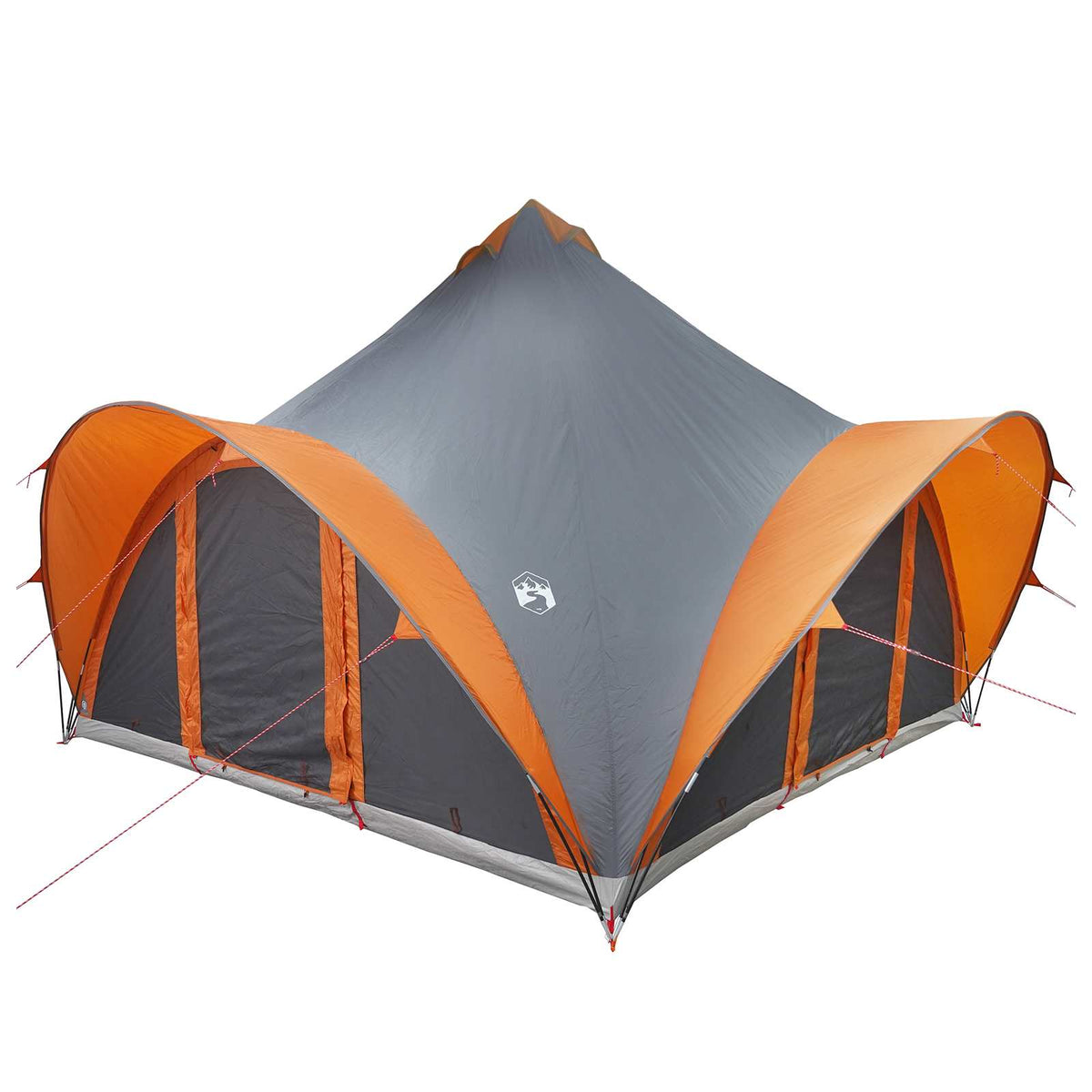 Tipi Tent 6.0-Person Polyester and Steel Width 400 cm Grey and orange